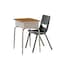 Flash Furniture HERCULES Student Desk w/Open Front Metal Book Box, Walnut Desktop, Silver Frame and Blk Stack Chair FD-DESK-GWA-SCH3BB-GG - alternate 1